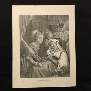 Princess and the Fairy Spite - c1890 Print - Sleeping Beauty Engravings…